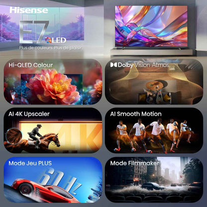 Hisense 43E7DS TV QLED 4K 43" (108 Cm) 2026 - Série E7DS - Dolby Vision IQ, Game Mode Plus, 120Hz HSR, Smart TV