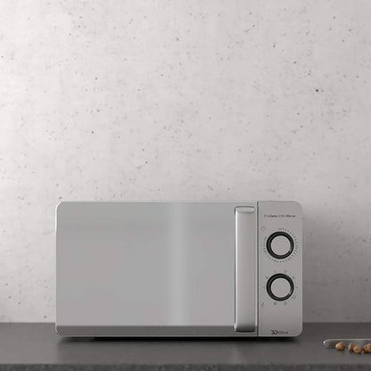 Micro-Ondes Proclean 3160. Revêtement Ready2Clean Pour Un Meilleur Nettoyage, Technologie 3D WAVE, Grill 800 W, 20 L. Design Élégant Avec Porte, 6 Niveaux, Argenté Miroir.