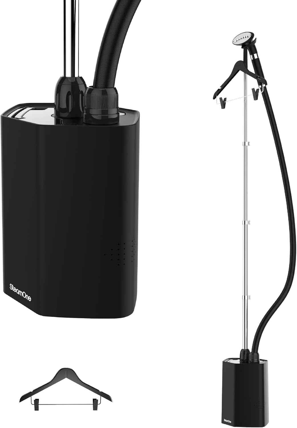 Steamone Daily Steamer Défroisseur Vertical Noir 1800W - 1,8L | Steamer Vertical, 1800W, Réservoir 1,8L, 45Min Autonomie, Prêt En 60S, Système Anticalcaire, Compact, EUHG100B