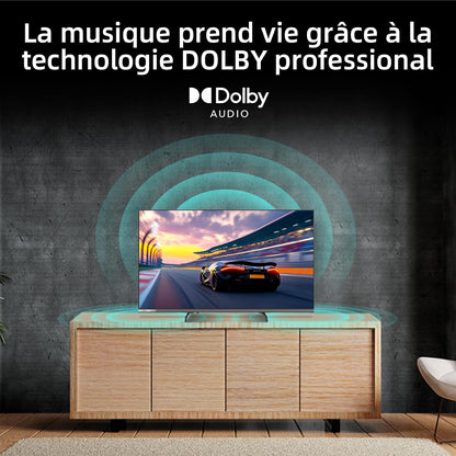 Smart TV Téléviseur QLED 32QA10 32 Pouces | Full HD HDR10 | Dolby Audio Et DBX-TV | Design Métallique Sans Cadre | Chromecast Intégr Nouveau Modèle | Son Dolby Audio, Support HDR10, Chromecast Intégré, Édition 2026