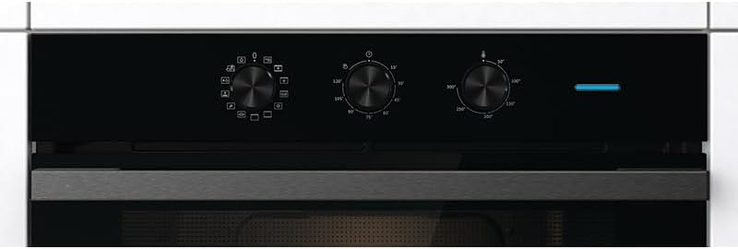 Hisense BI64111AB Four Multifonction Thermoventilé, Cavité XXL 77 Litres, 12 Fonctions De Cuisson, Nettoyage D'Eau Propre, Classe A, Préchauffage Rapide, Fonction Pizza 300 °C, Air Fry