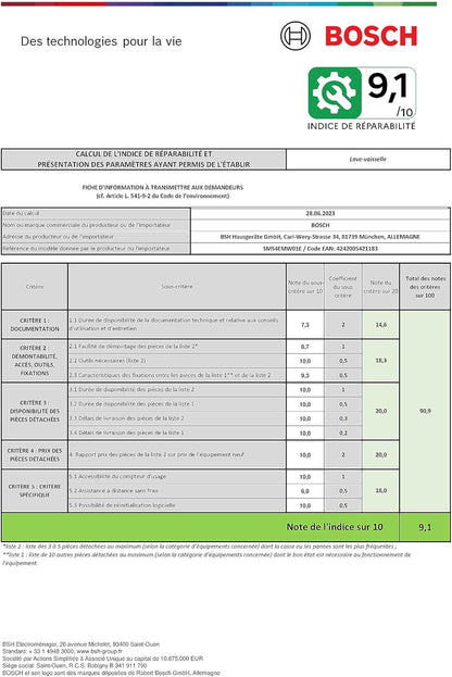 SMS4EMW01E - Série 4 - Lave-Vaisselle Pose-Libre - 60 Cm - 14 Couverts - Silence plus 42 Db - Blanc