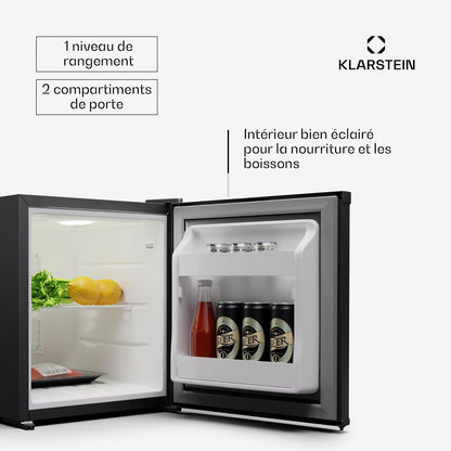 Mini Frigo Et Congelateur De Chambre De 28L, Snacks, Boissons, Petit Frigo Top Silencieux, Mini Bar, Petit Réfrigérateur Camping, Mini Frigo Cosmetique, Refrigerateur Avec Étagères Réglables