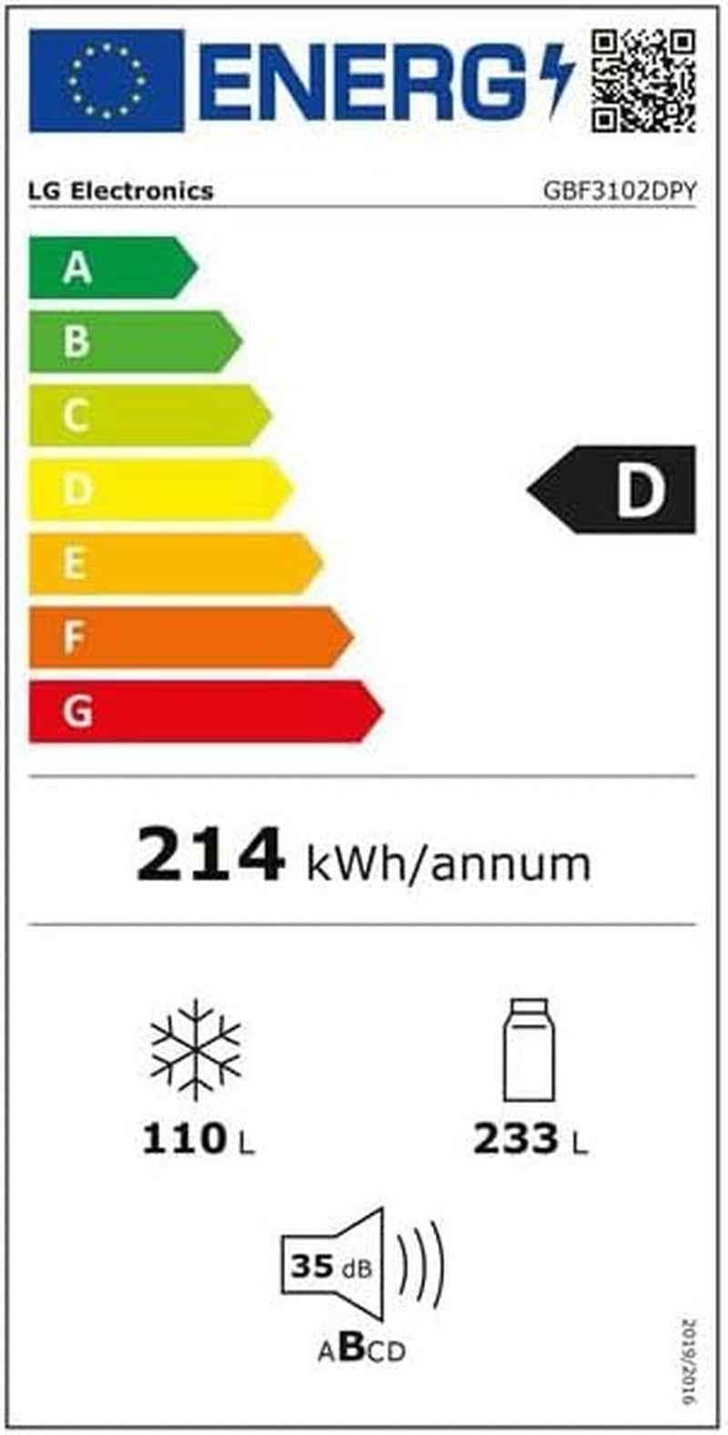LG Réfrigérateur Congélateur Bas GBF3102DPY