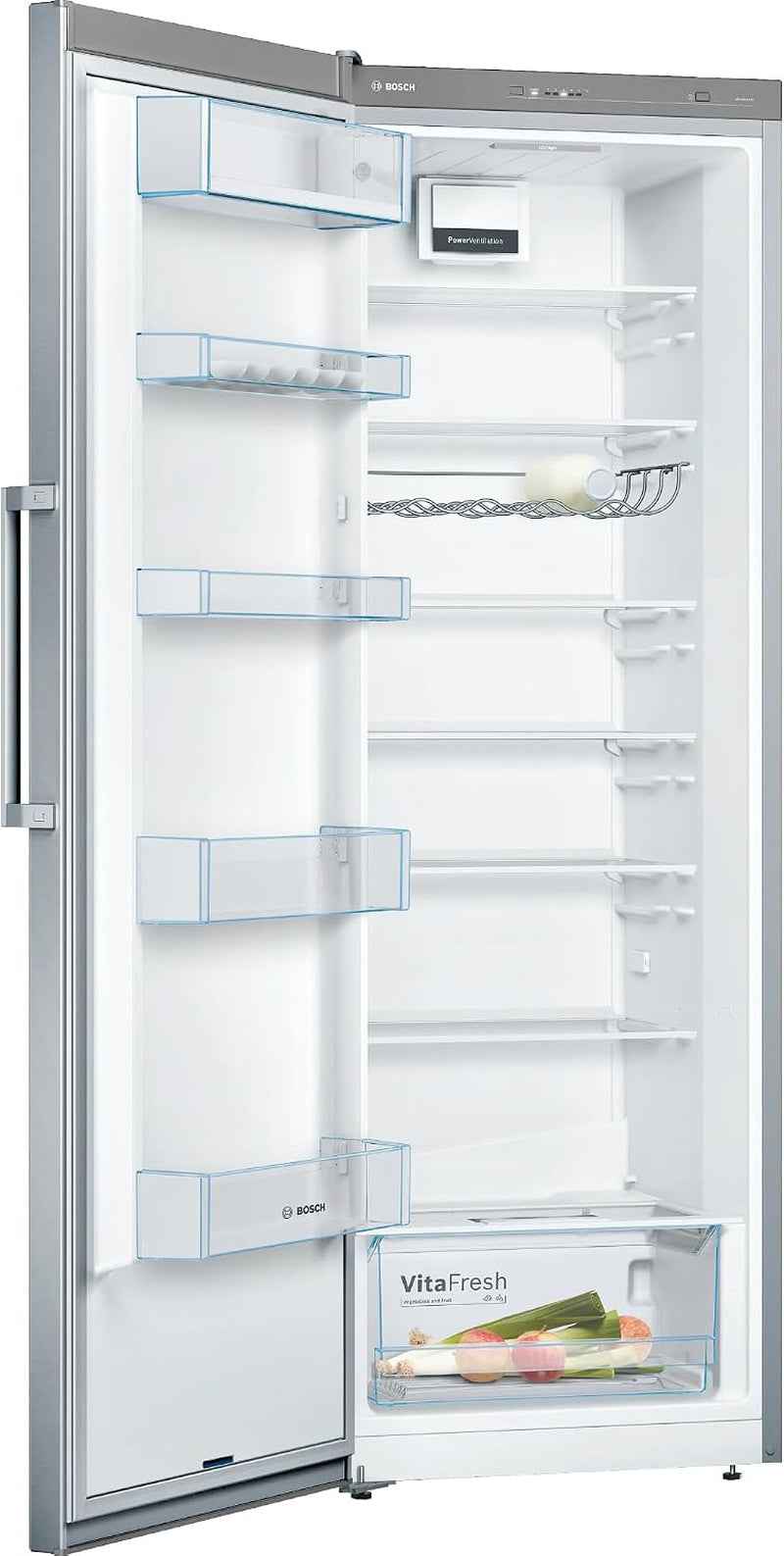 Bosch KSV33VLEP Série 4 - Réfrigérateur, Pose-Libre, Tiroir Vitafresh | 176 X 60 Cm, Inox, Technologie Intelligent Inverter, Éclairage LED