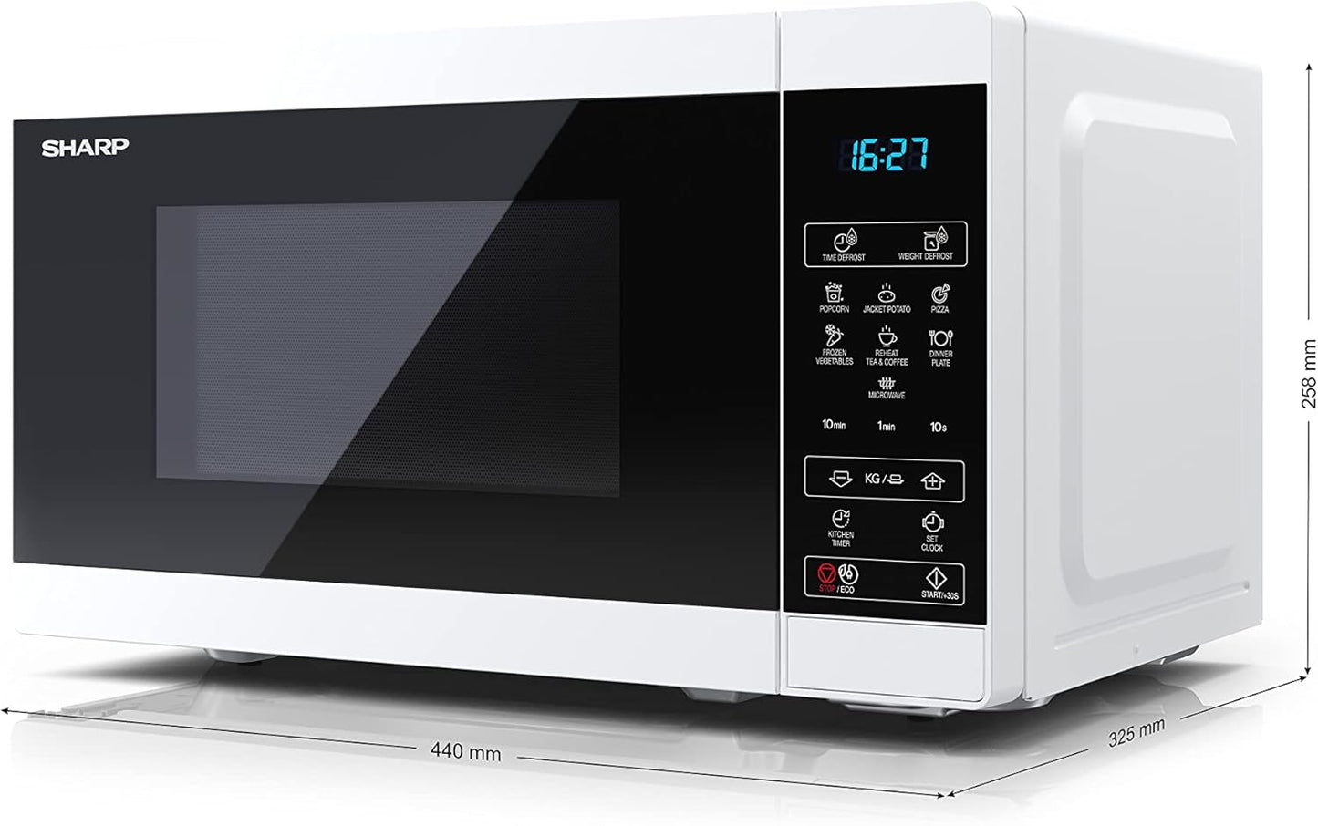YC-MS02E-W Micro-Onde Comptoir Micro-Ondes Uniquement 20 L 800 W Noir, Blanc