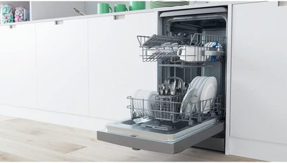 Indesit DSFE 1B10 S Lave-Vaisselle Autonome 10 Places A+ - Lave-Vaisselles (Autonome, Argent, Compact (45 Cm), Argent, Boutons, Rotatif, 1,3 M)