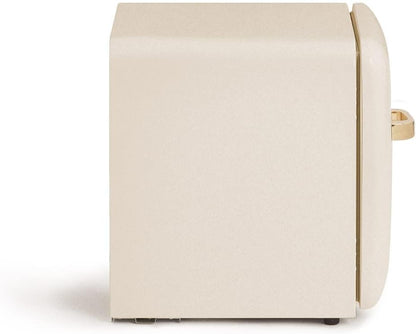 / RETRO FRIDGE 50 Gold/Réfrigérateur Blanc Cassé Avec Poignée Or/Pratique Et Fonctionnel, Matériaux Résistants