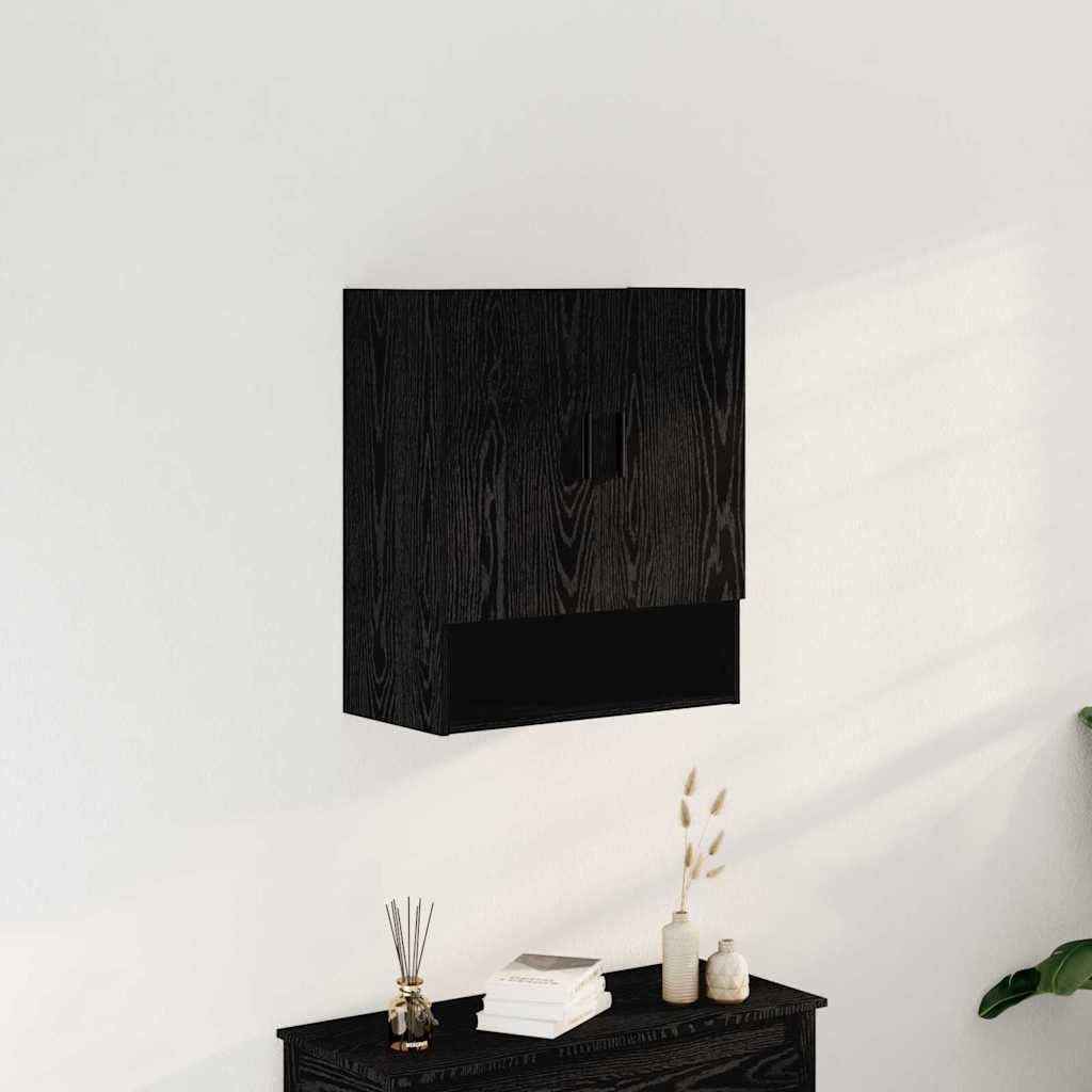 Meuble Mural 60 X 31 X 70 Cm Bois D'Ingénierie Chêne Noir | T'As Largement De La Place Pour Ranger Tes Affaires Et Garder Tout En Ordre,