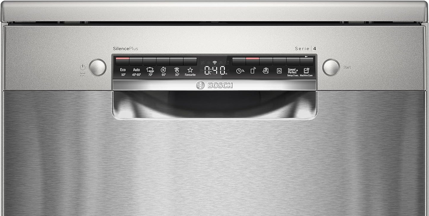 SMS4EMI01E - Série 4 - Lave-Vaisselle Pose-Libre - 60 Cm - 14 Couverts - Silence plus 42 Db - Inox