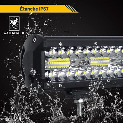 Rampe LED 30Cm 240W Barre LED 12V 24V Pour 4X4 Voiture Quad | LED Light Barre Lumineuse Avec Faisceau, 6000K Blanc, Étanchéité IP67, Pour Camion Tracteur Offroad Véhicule Bateau ATV
