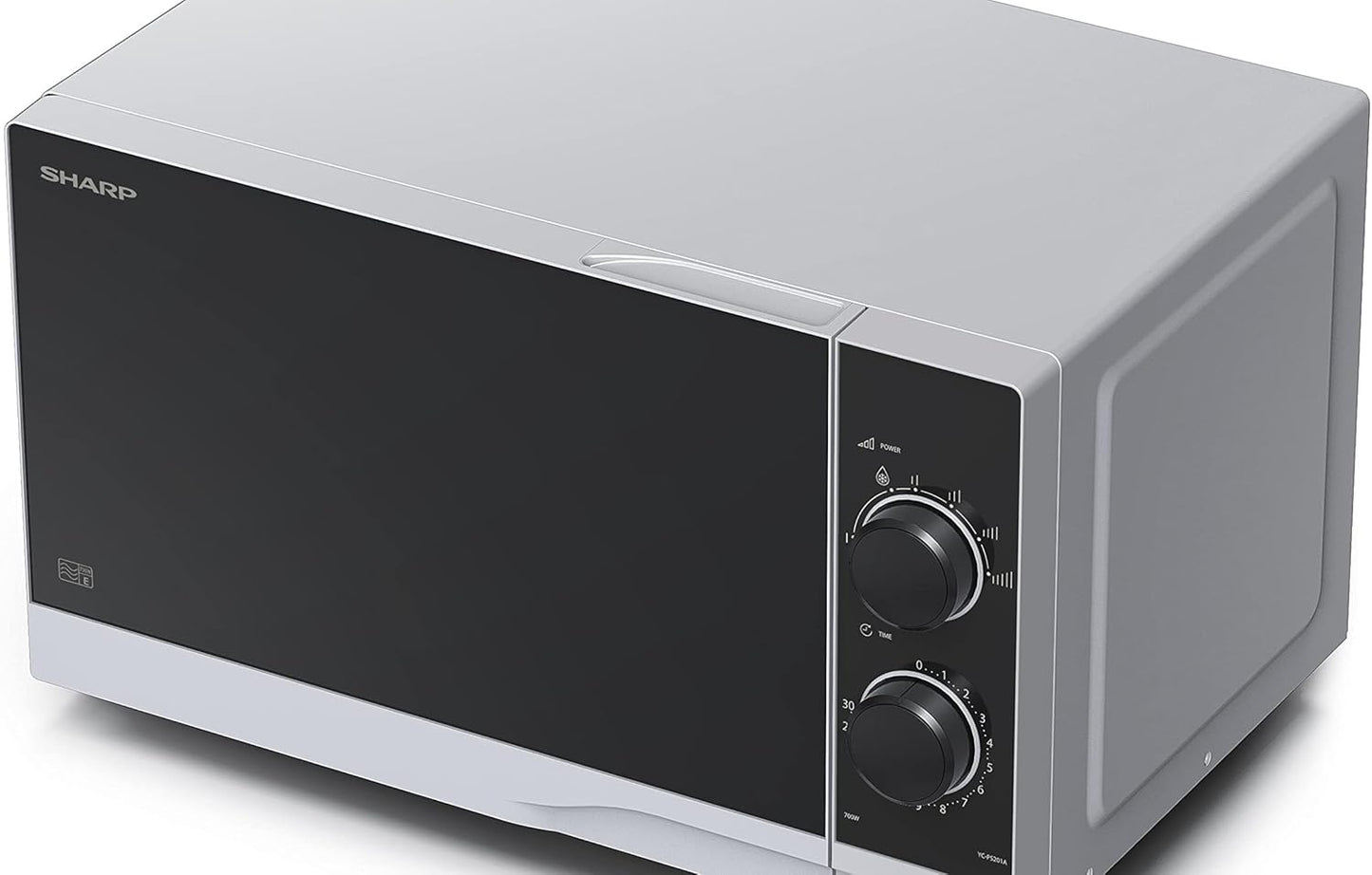 YC-PS201AE-S Micro-Ondes 700W 20L 6 Niveaux De Puissance Fonction Décongélation Nettoyage Facile Argent/Noir