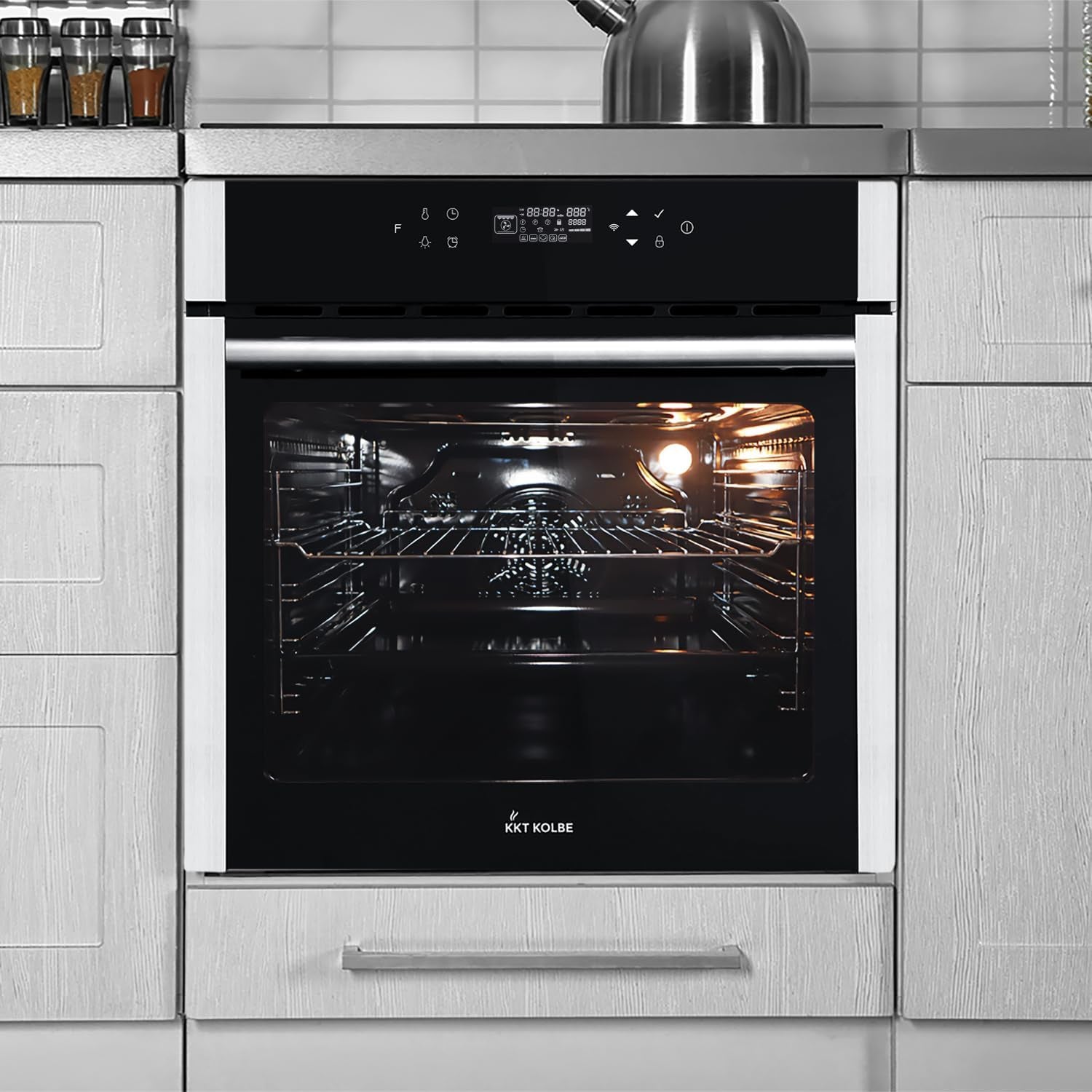 Four Encastrable 60 Cm | 70 L | 2,8 Kw | Fonction Pizza | Grill | Chaleur Tournante | Air Chaud | Minuterie Automatique | Contrôle Par Application Wifi | EB8313HC