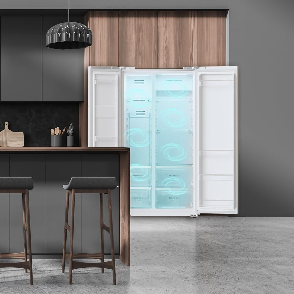 Réfrigérateur Américain Bolero Coolmarket SBS 562 Inox E. Réfrigérateur Inoxydable, 562L, Total No Frost, Inverter Plus, Multi Airflow, Refroidissement Rapide Et Congélation Rapide.