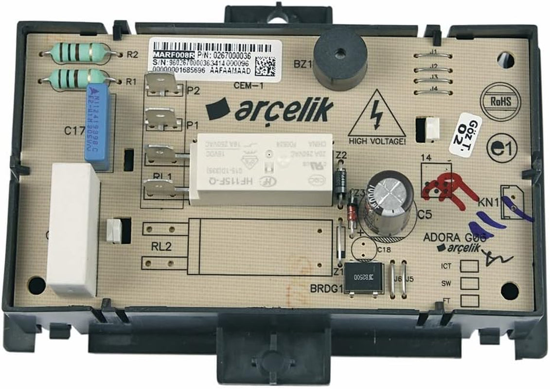 Minuterie Module De Commande Pour Horloge Four Et Cuisinière Arçelik 267000036 Beko Blomberg Grundig Adora QSF220B OUE22320 OIM22300X OQF233X MHS42082X BEO5422 HEA2208X Vulcanos OUM22324 B000036