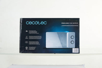 Micro-Ondes Proclean 3160. Revêtement Ready2Clean Pour Un Meilleur Nettoyage, Technologie 3D WAVE, Grill 800 W, 20 L. Design Élégant Avec Porte, 6 Niveaux, Argenté Miroir.