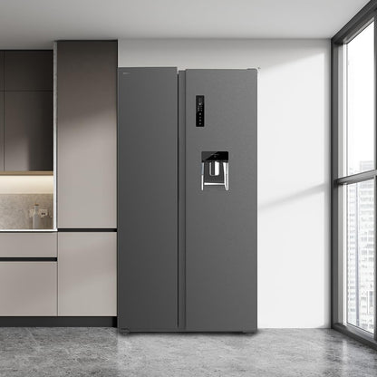American Refrigerator Bolero Coolmarket SBS 559 Dark E. 559L, 177 Cm X 90 Cm, Class E, Multi Air Flow System, Total No Frost, Inverter plus Motor.
