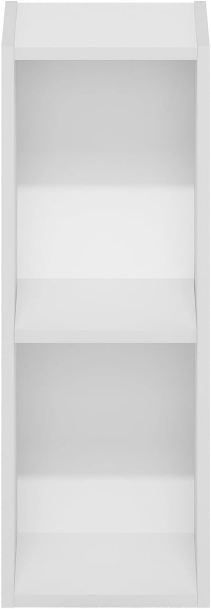Fulda Étagère À Livres, Bibliothèque Étroite À 2 Niveaux, Bibliothèque Avec Étagère De Rangement De 20.3 Cm De Largeur, 23.6 X 20.1 X 53.9, Pour Salon, Chambre, Bureau À Domicile, Blanc
