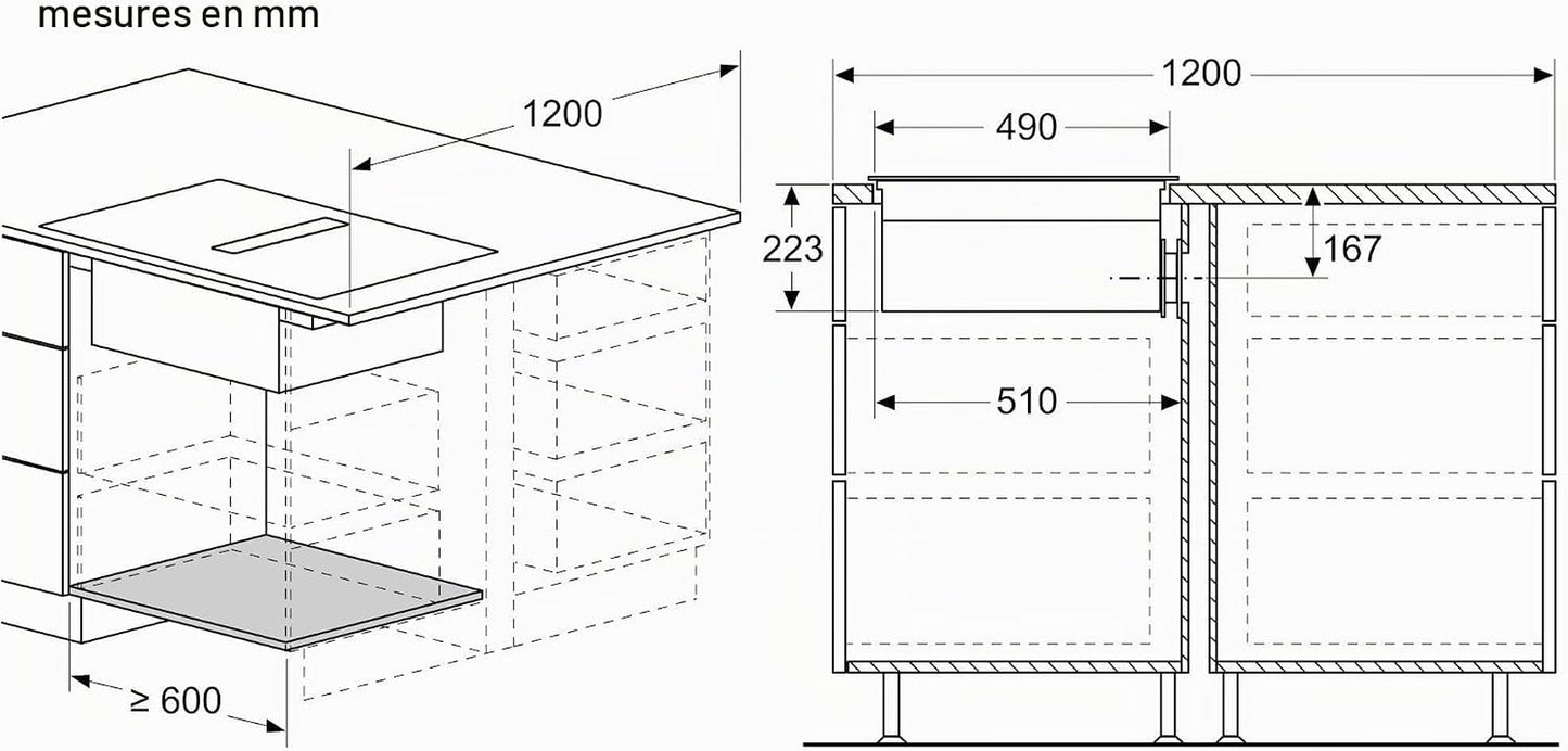 Bosch PVS811B16E, Plaque À Induction Avec Hotte Aspirante Intégrée Serie 4, Black