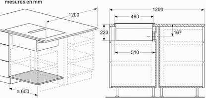 Bosch PVS811B16E, Plaque À Induction Avec Hotte Aspirante Intégrée Serie 4, Black