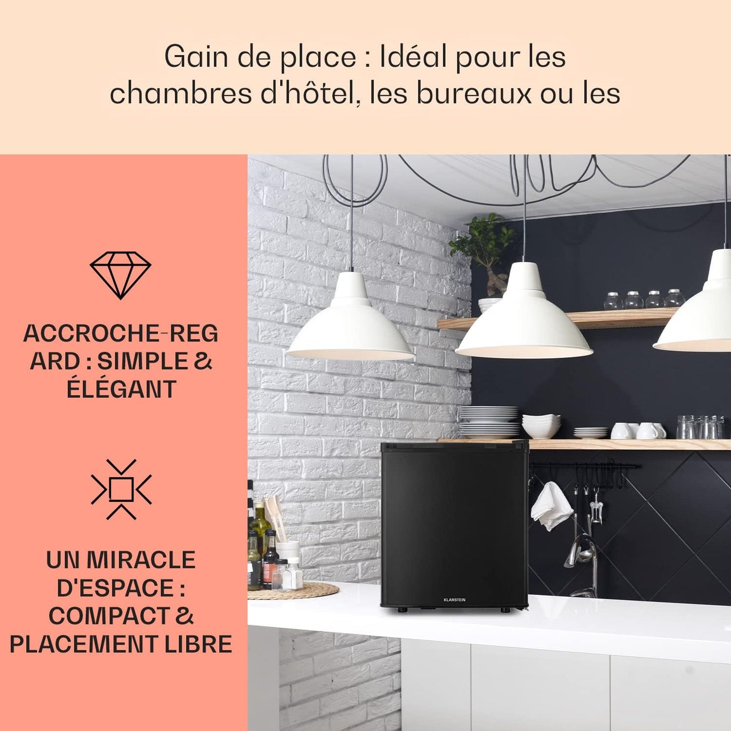 Mini Frigo De Chambre De 45L Pour Boissons Et Bieres, Petit Frigo Silencieux, Mini Bar Intérieur/Ext, Petit Refrigerateur Camping, Stockage De Vins, Cosmetique, Étagères Réglables, 6-18°C