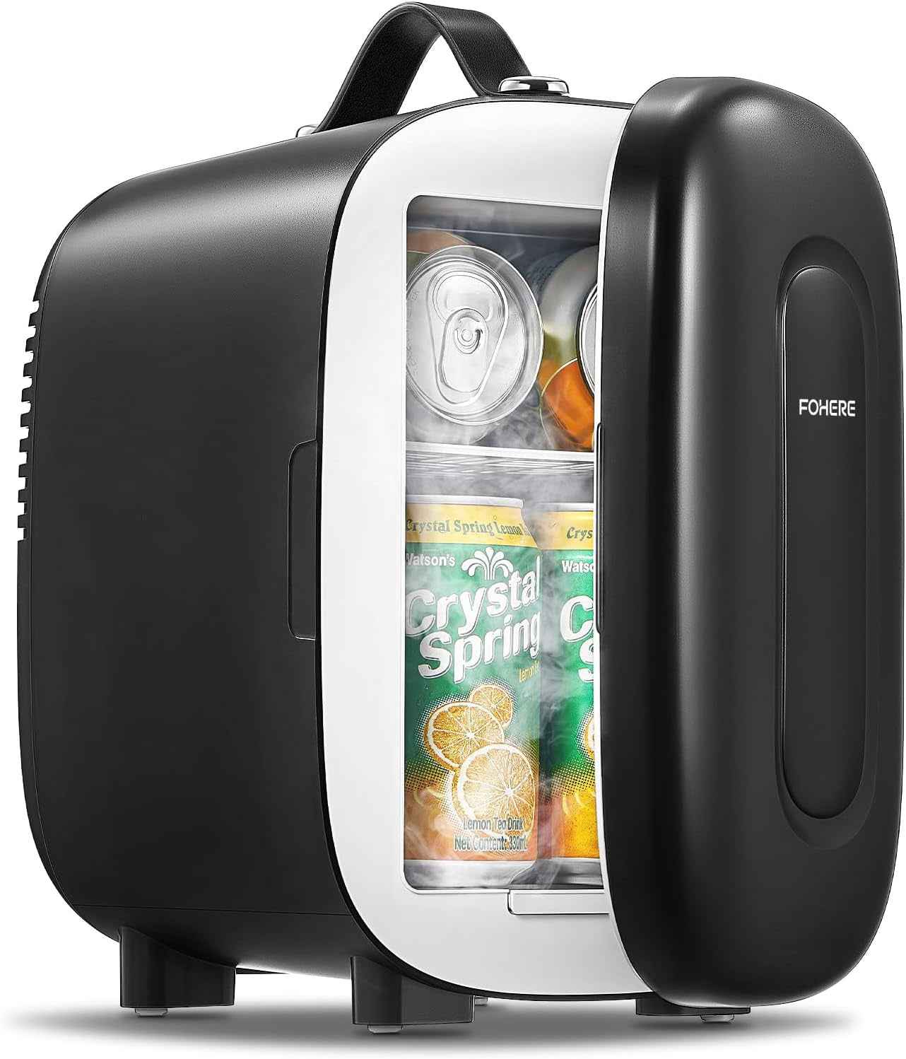 Mini Frigo De Chambre 5 Litres/ 6 Canettes, Petit Frigo Thermoélectrique CA/CC, Cosmetique, Mini Réfrigérateurs Pour Boissons, Nourriture, Beauté, Bureau, Dortoir, Voiture, Noir