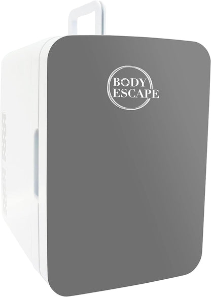 Body Escape Mini Réfrigérateur Pour Soins De La Peau Et Maquillage - Mini Réfrigérateurs Beauté À Porte En Verre - Réfrigérateur Portable, Compact, Et Silencieux Pour Le Maquillage - 10L - Gris