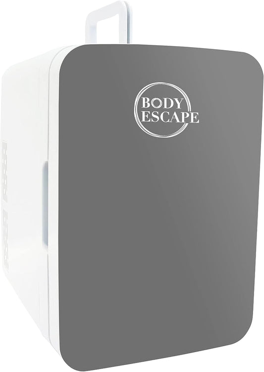 Body Escape Mini Réfrigérateur Pour Soins De La Peau Et Maquillage - Mini Réfrigérateurs Beauté À Porte En Verre - Réfrigérateur Portable, Compact, Et Silencieux Pour Le Maquillage - 10L - Gris