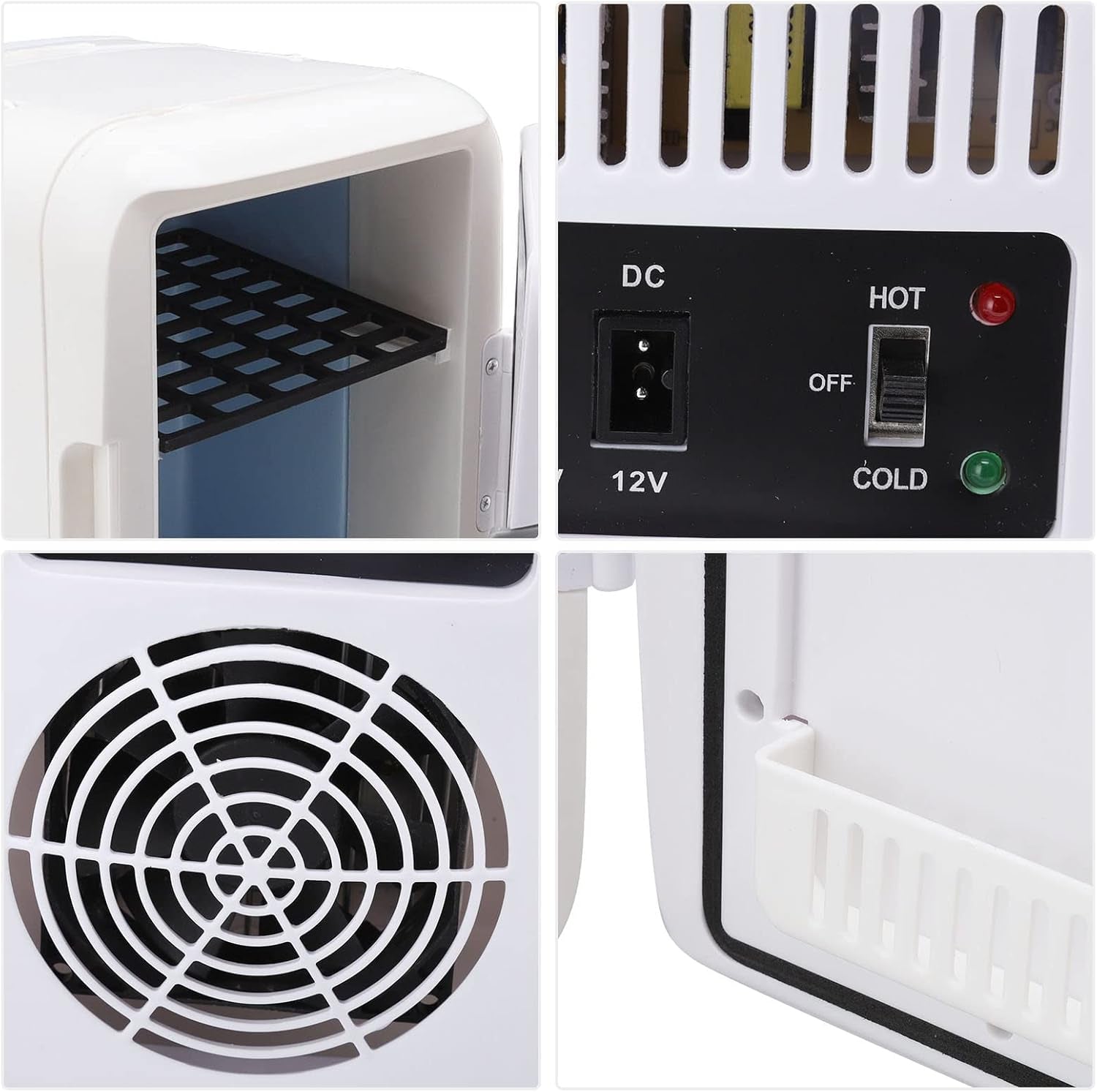 Mini Frigo 4L Pour Chambre - 12V Grande Capacité Réfrigérateurs Portatifs Glacière Et Réchauffeur Thermoélectriques Mini Congélateur Pour Dortoir, Bureau, Maison, Soins De La Peau, Maquillage