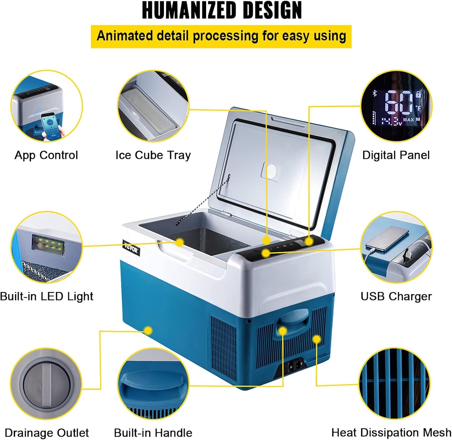 Mini Réfrigérateur De Voiture Mini Frigo Portable Électrique (22L)