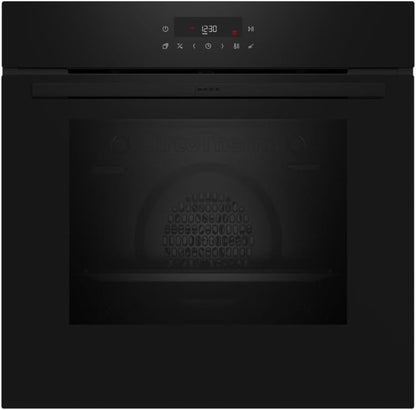 NEFF N 30 B2CCJ7HK0 Einbaubackofen, 59,5 Cm Breit, 71 L, Pyrolyse-Selbstreinigung, Mit Teleskopauszug, Mit Stoppfunktion, Circotherm, Schwarz