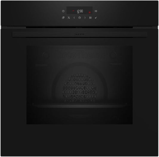 NEFF N 30 B2CCJ7HK0 Einbaubackofen, 59,5 Cm Breit, 71 L, Pyrolyse-Selbstreinigung, Mit Teleskopauszug, Mit Stoppfunktion, Circotherm, Schwarz