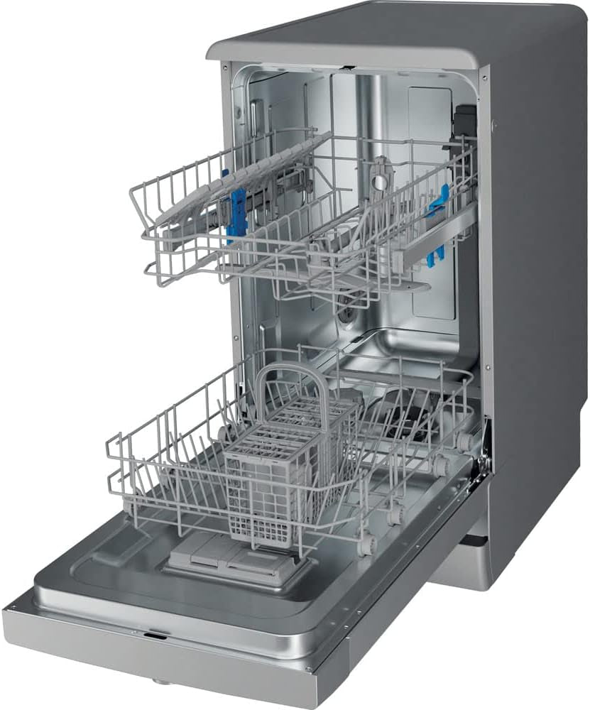 Indesit DSFE 1B10 S Lave-Vaisselle Autonome 10 Places A+ - Lave-Vaisselles (Autonome, Argent, Compact (45 Cm), Argent, Boutons, Rotatif, 1,3 M)