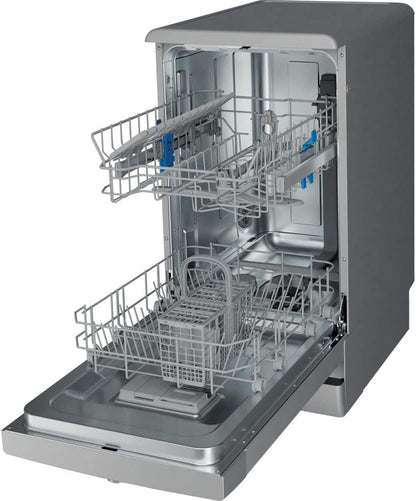 Indesit DSFE 1B10 S Lave-Vaisselle Autonome 10 Places A+ - Lave-Vaisselles (Autonome, Argent, Compact (45 Cm), Argent, Boutons, Rotatif, 1,3 M)