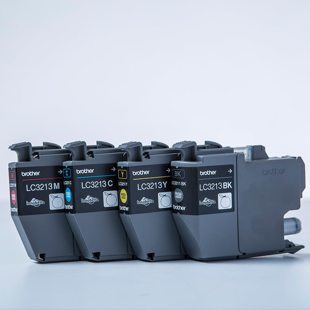 Brother Lc3213Val Cartouche D'Encre – Cyan/Magenta/Jaune/Noir | Noir/Cyan/Magenta/Jaune, Multi-Pack, Haut Rendement, Comprend 4 Cartouches Jet D'Encre, Fournitures Authentiques Brother