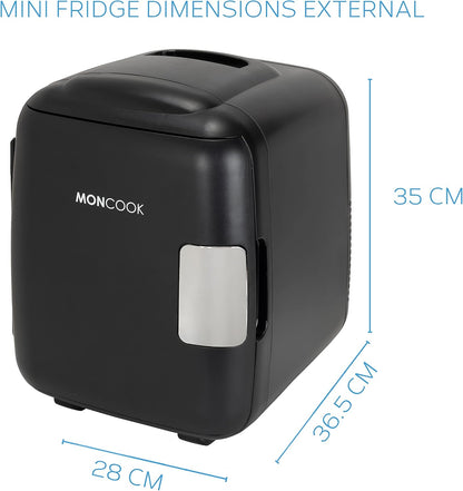 MONCOOK Mini Réfrigérateur - Mini Réfrigérateurs Portables Pour Les Soins De La Peau, La Médecine, La Nourriture Et Les Boissons - Fonction De Refroidissement Et De Réchauffement - 14L - Mono Noir