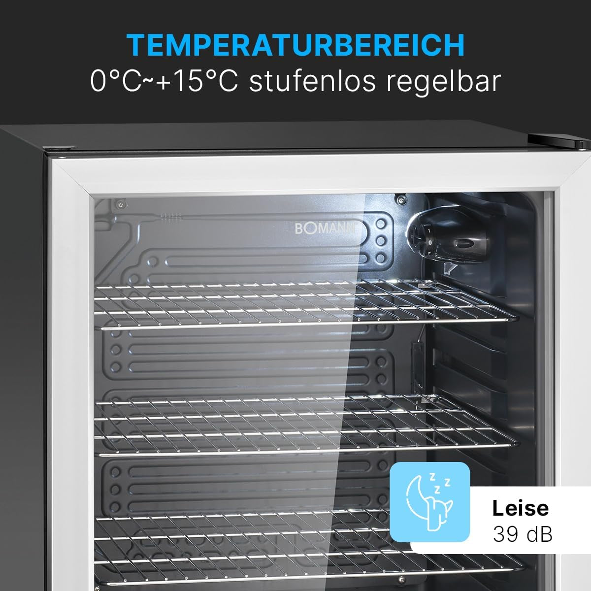 Bomann, Réfrigérateur Pour Boissons 115L, Eclairage Intérieur LED, KSG7288, Noir