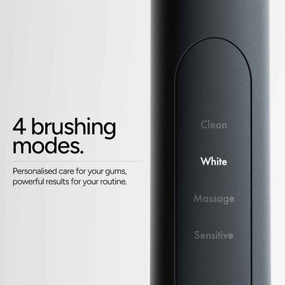 Brosse À Dents Electrique  Sonic Technologie Intelligente Avancée Avec 4 Modes De Brossage Batterie Rechargeable Rapide Et Élément De Chargeur USB Pour Adultes Noir Gris Anthracite