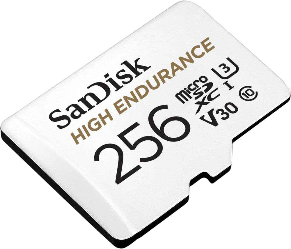 256 Go High Endurance Carte Microsdxc Pour Les Caméras IP Et Les Caméras Embarquées + Adaptateur SD Jusqu'À 20 000 Heures De Vidéo Full HD / 4K Jusqu'À 100 Mo/S UHS-I Class 10 U3 V30