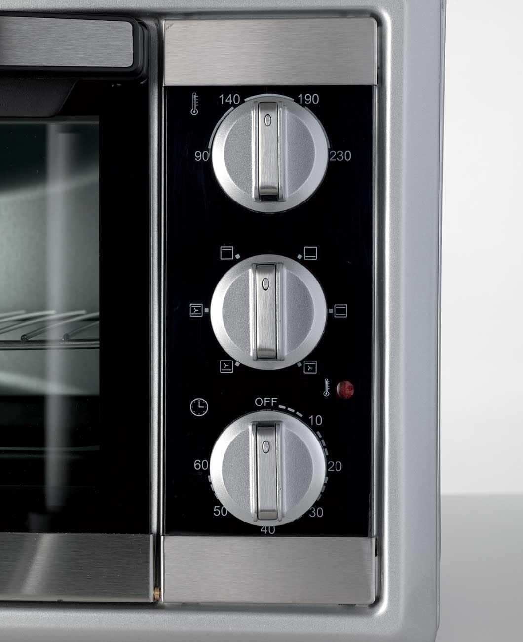 984 Bon Cuisine 250 - Four Électrique Ventilé, 25 Litres, 1500W, 6 Positions De Cuisson, Minuterie 60', Argent