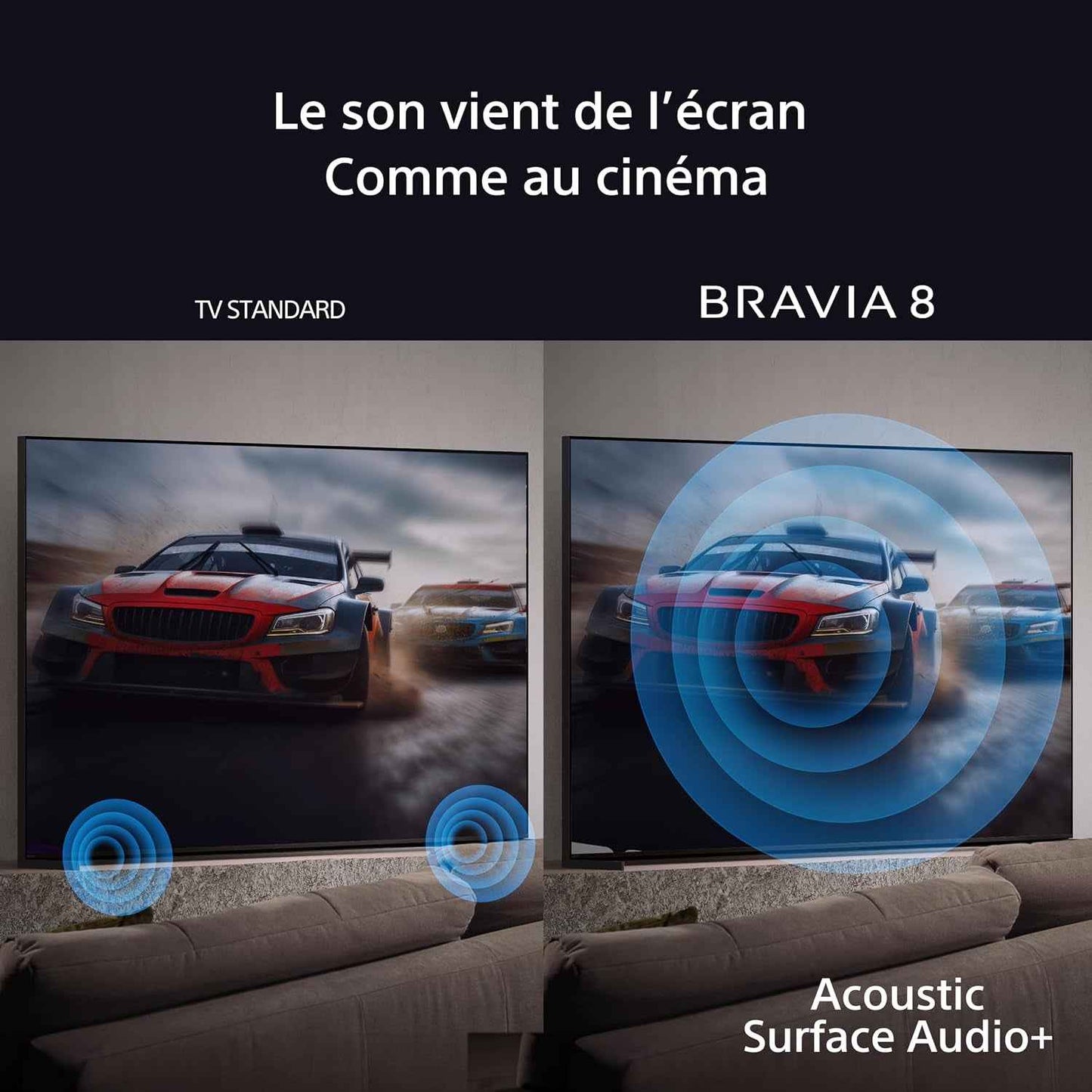 Sony BRAVIA 8 OLED 55 Pouces 4K HDR Google Smart TV |Fonctions Gaming Playstation 5, IMAX Enhanced, Dolby Vision Atmos, Chromecast, Apple Airplay, 120Hz K-55XR83