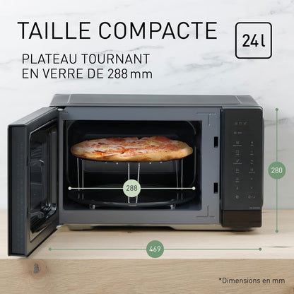 NN-K36NBMEPG, Four À Micro-Ondes Gril, 24 Litres, Puissance 900W, 8 Programmes Automatiques, Cuisson Combinée, Fonction Quick 30, Noir