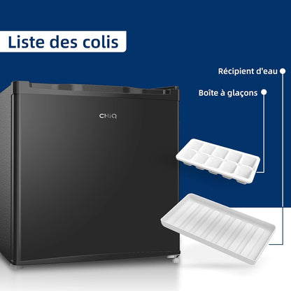 - CSD46D4 - Mini Réfrigérateur Bar 46L En Acier Inoxydable, Porte Réversible, 35Db