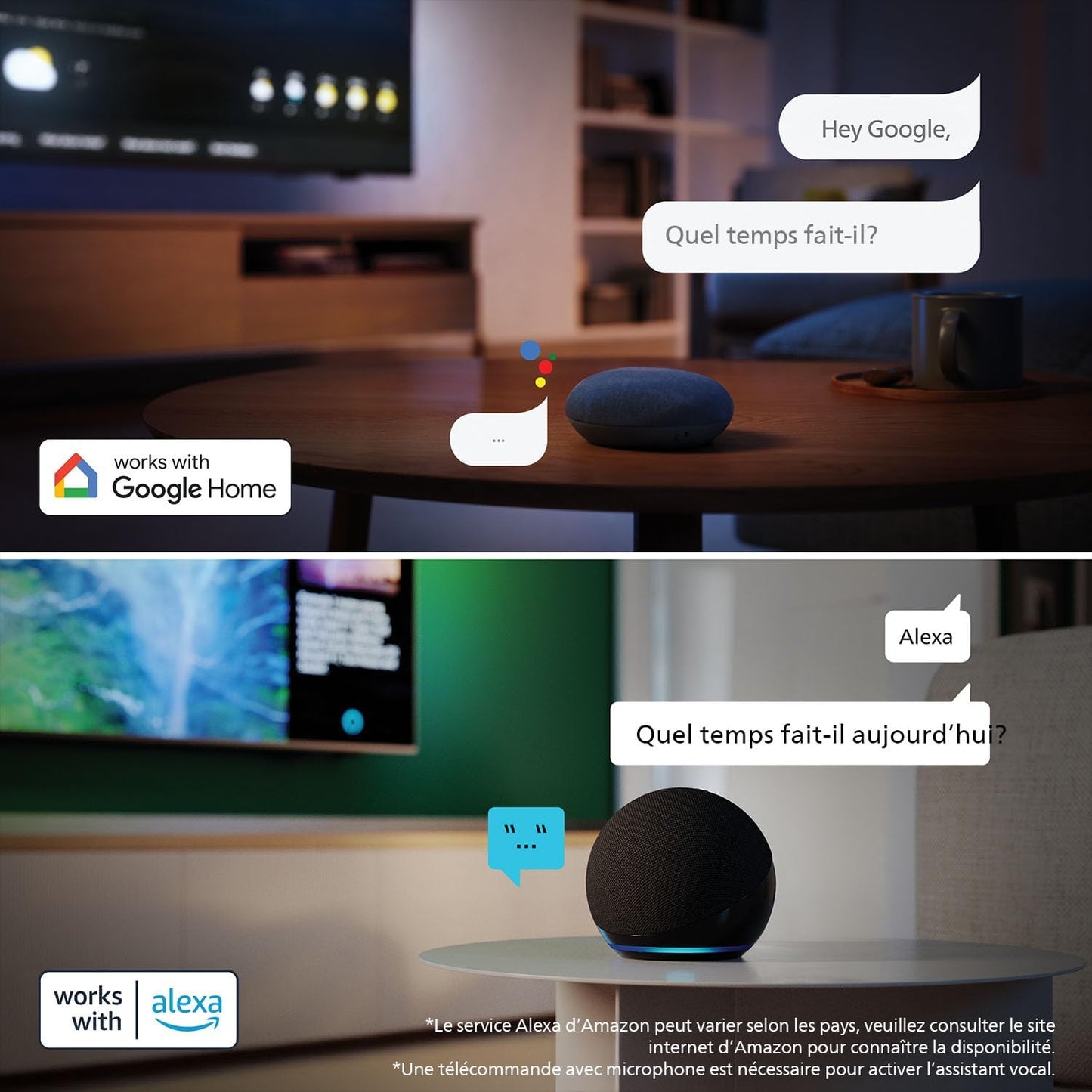 Philips Ambilight 65PUS8200 4K LED Smart TV - Écran 65 Pouces Avec Plateforme Pixel Precise Ultra HD, Titan OS Et Son Dolby Atmos, Compatible Alexa Et Assistant Vocal Google
