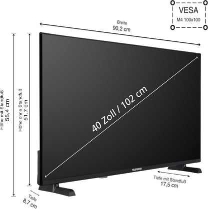 QLED VIDAA QF40VP750S Téléviseur Full HD 40" HDR Avec Triple Tuner Intégré LED Noir