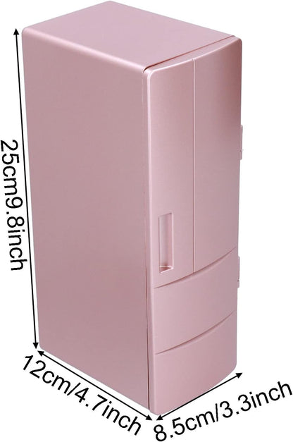 Mini Réfrigérateur Petit USB Cosmétiques Portable or Rose Réfrigéré Mini Réfrigérateur Refroidisseur Réfrigérateur Miniature Maison Mini Réfrigérateur