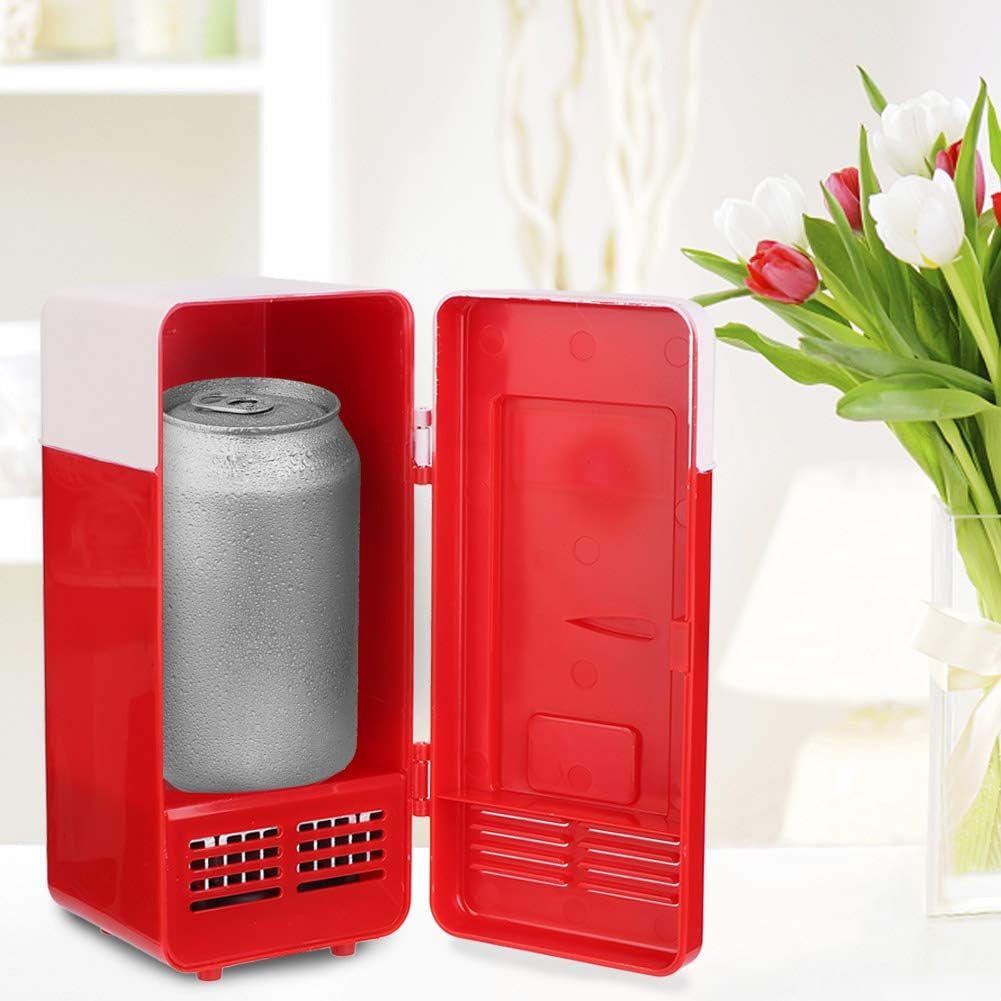 Mini Réfrigérateur, Mini Bureau USB Mini Chauffage Portable Refroidissement Double Usage Réfrigérateur Portable Refroidisseur De Boissons Pour Les Soins De La Peau Nourriture