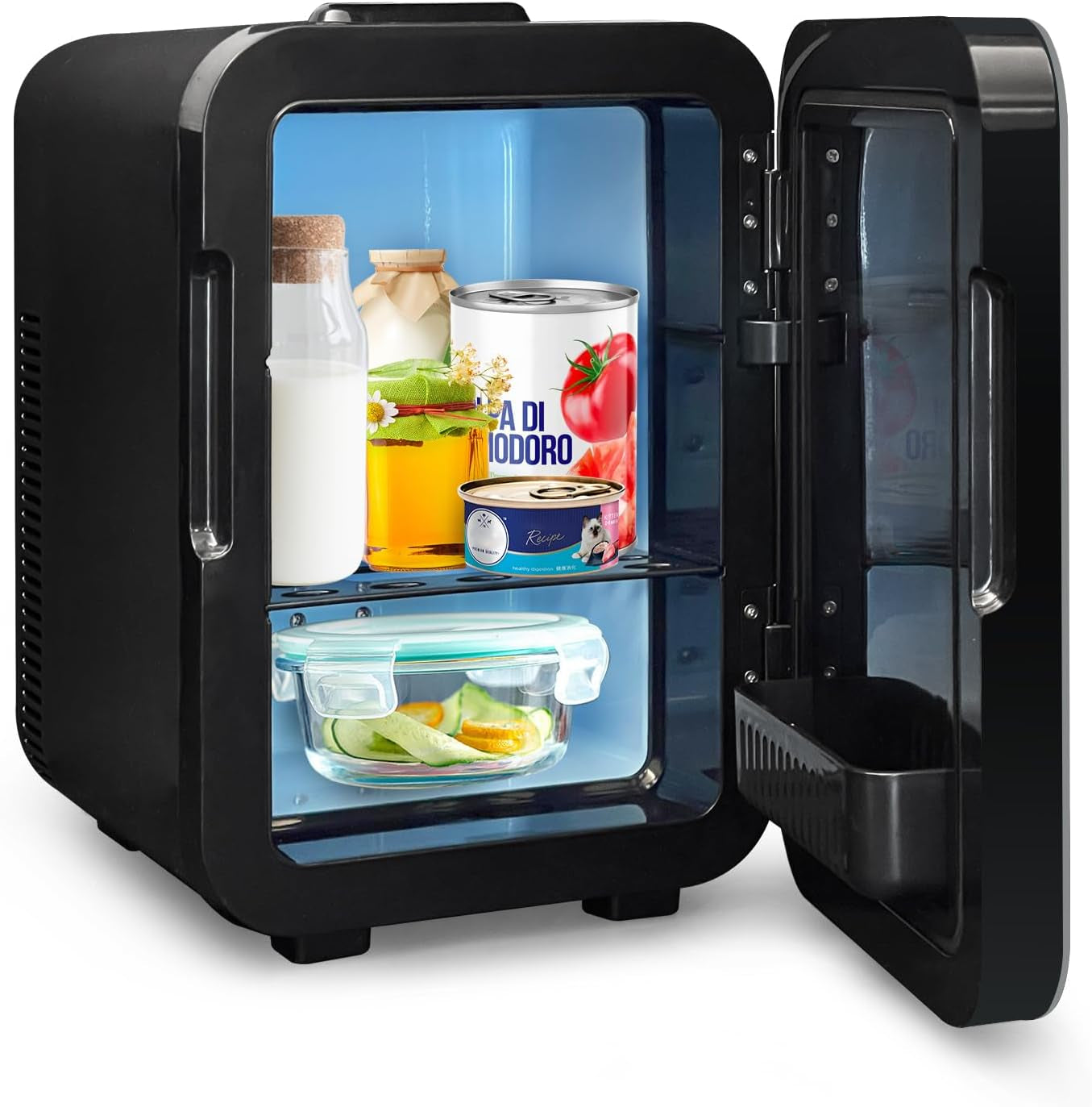 Mini Frigo10L, 220V/12V, Refroidisseur Et Réchauffeur, Portable Mini Réfrigérateur Avec Affichage LCD De La Température, Pour Voiture Voyage Cosmétiques Boisson Nourriture, Noir