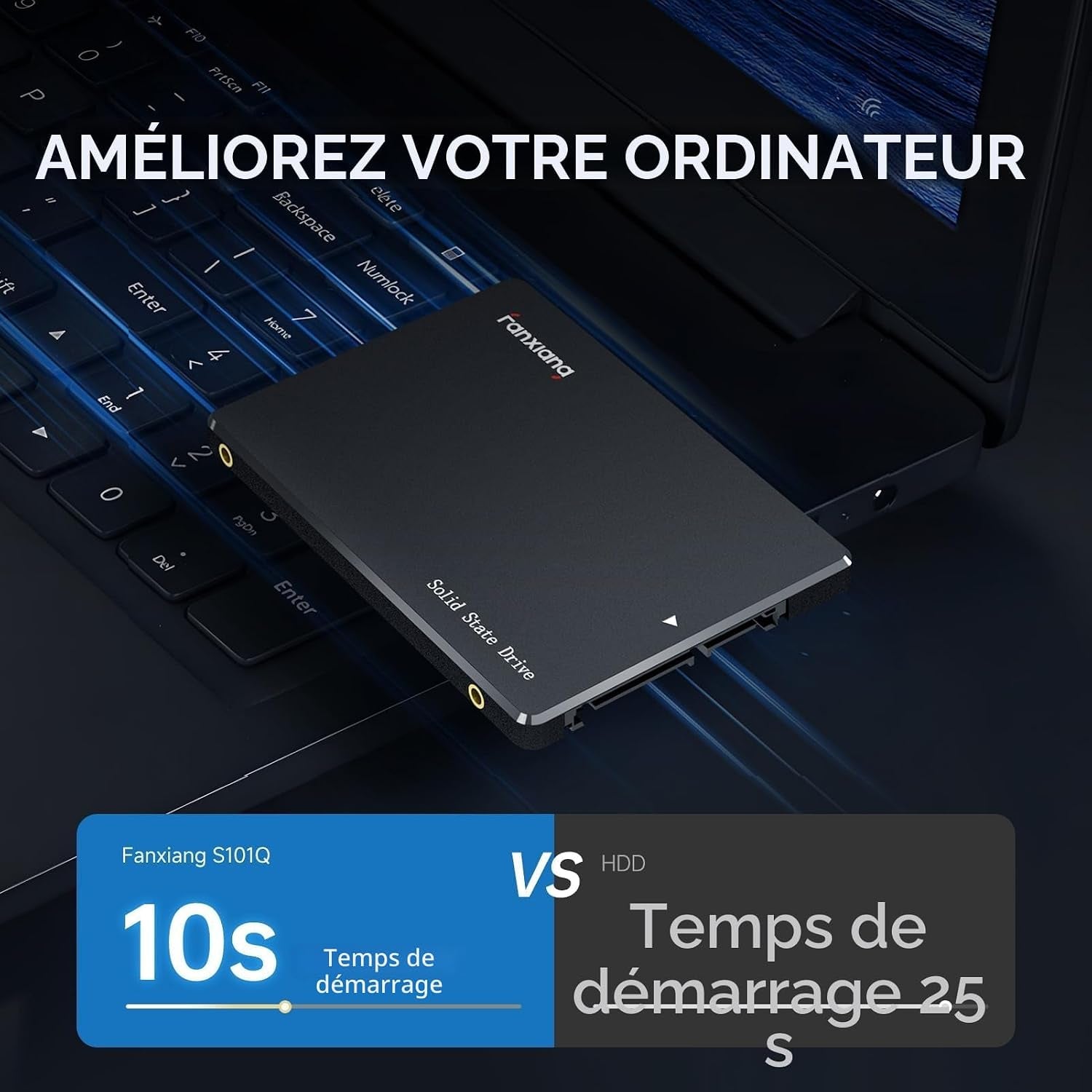 512Go SSD SATA III 6Go/S, SSD 2.5" 560Mo/S En Lecture, 3D NAND Disque SSD Interne Compatible Avec Ordinateurs Portables Et Ordinateurs De Bureau(S101Q)