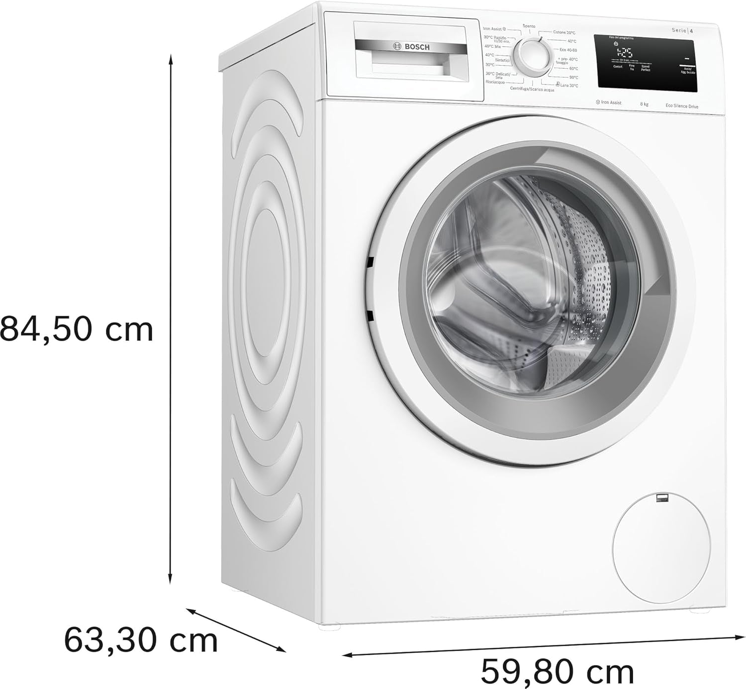 WAN24008II Machine À Laver 8 Kg 1200 Tr/Min Chargeur Frontal Classe D'Efficacité Énergétique A